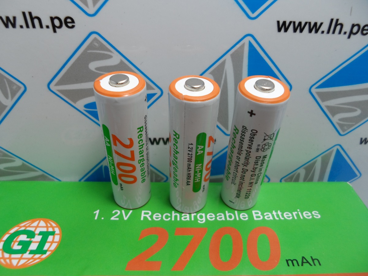 GI-2700-AA-NIMH       Batería recargable AA, 1.2V, 2700mAh